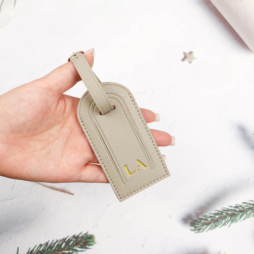 Personalisierte PU-Leder Damenhandtaschen, Gepäckanhänger, Anhänger, Anti-Verlust-Gepäckanhänger, Gepäckzubehör – Detail 7