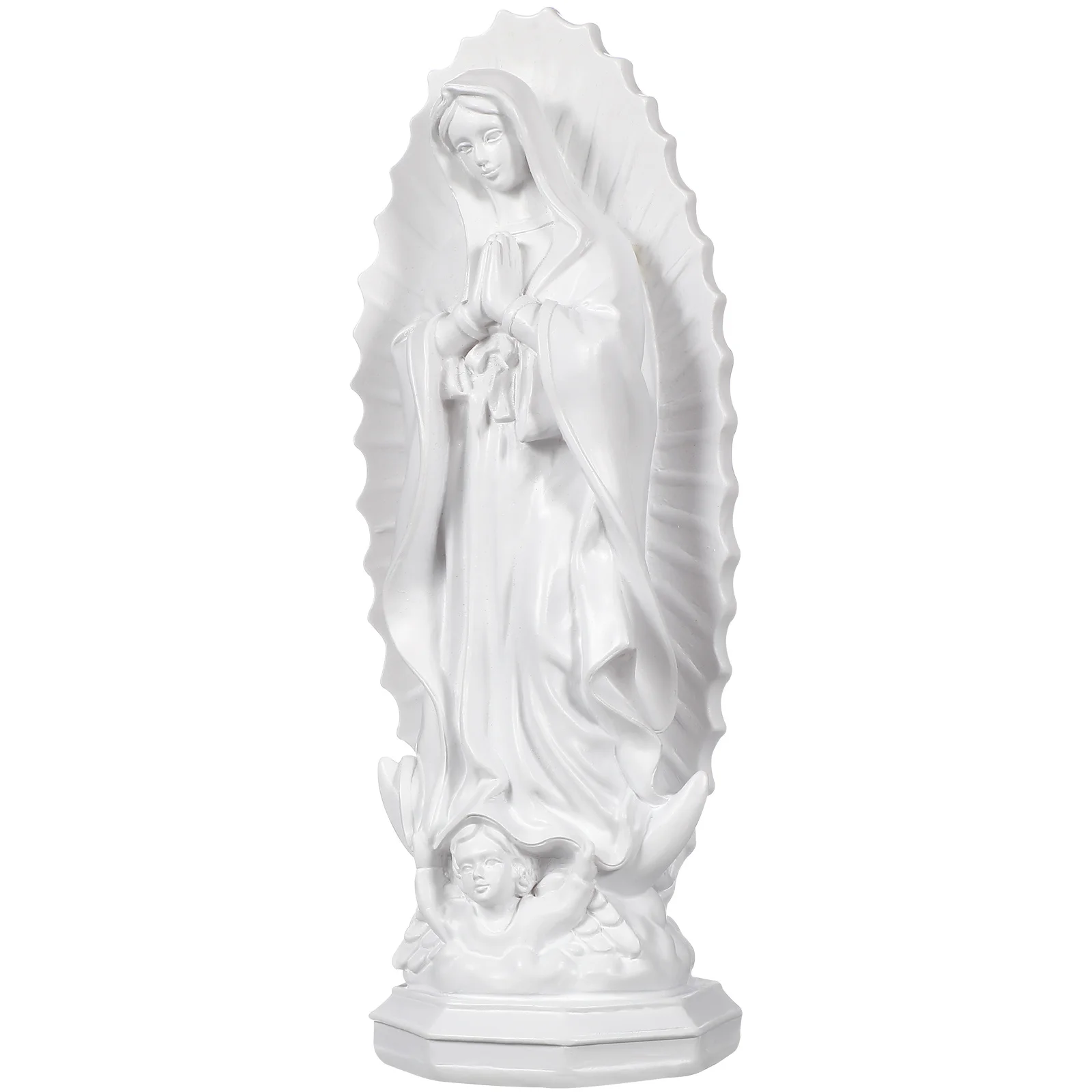 

Resin Mary Statue Compact Size Space Saving Religious Decor Catholicism Ornament Church Desktop Decoration Mary Statue