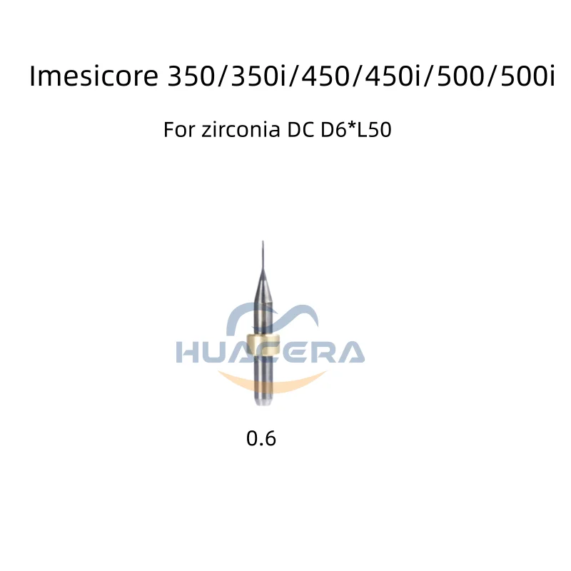 Imesicore 350i/450i/550i DC Coating D6 Dental Lab Zirconia PMMA PEEK Milling Cutter Dentistry Grinding Tool Milling Burs