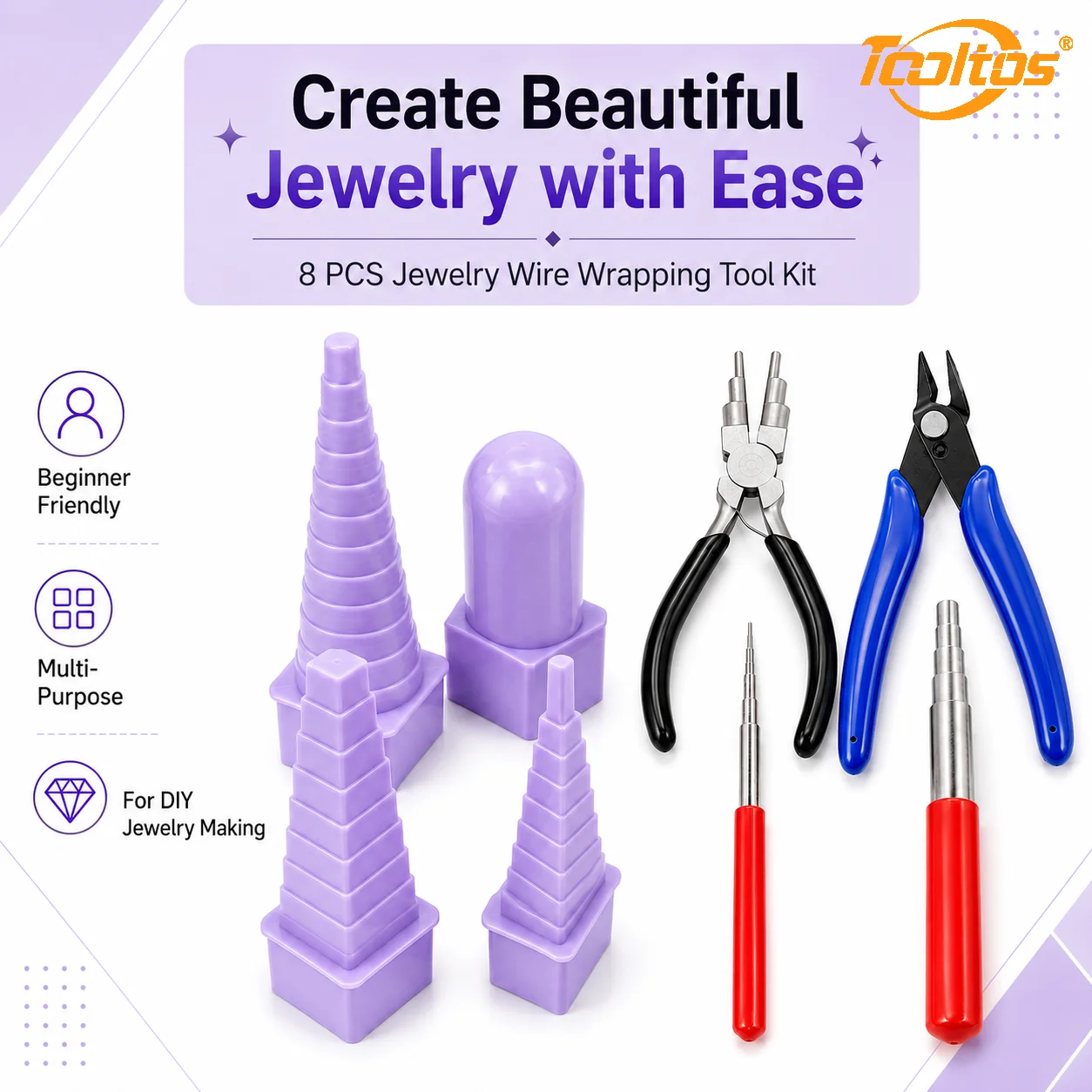 8 Piece Jewelry Wire Looping Tool Set for Crafts