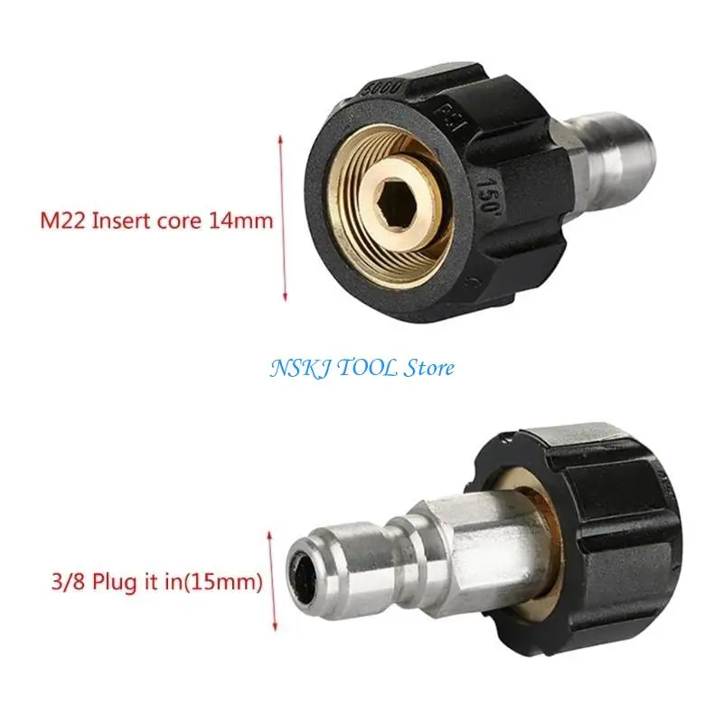 

L8RC Pressure Washer Adapter Connector M22 Thread to 1/4'' Quick DisconnectFittings