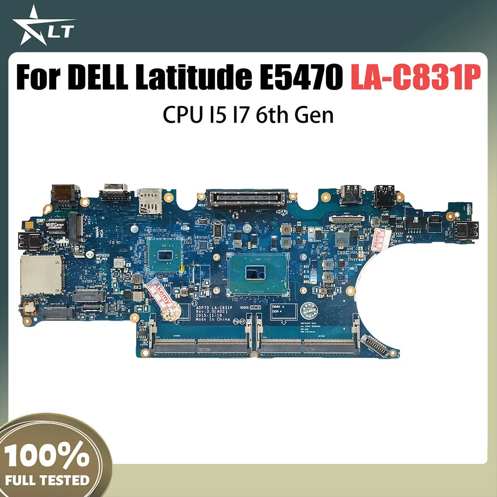 

CN-02MMKG 02MMKG Notebook Mainboard For Dell Latitude E5470 Laptop Motherboard LA-C831P DDR4L With CPU I5 I7 6th Gen