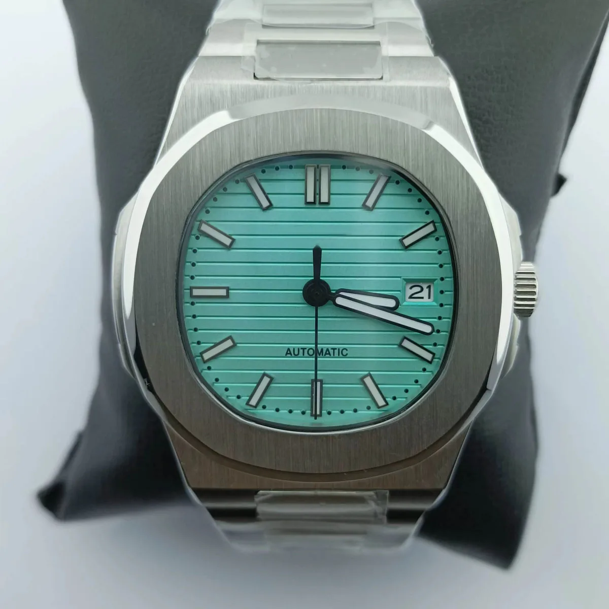 42mm Men Stainless Steel watch NH35 Case watch Luminous Dial Hands for nh35 Movement Clear Case