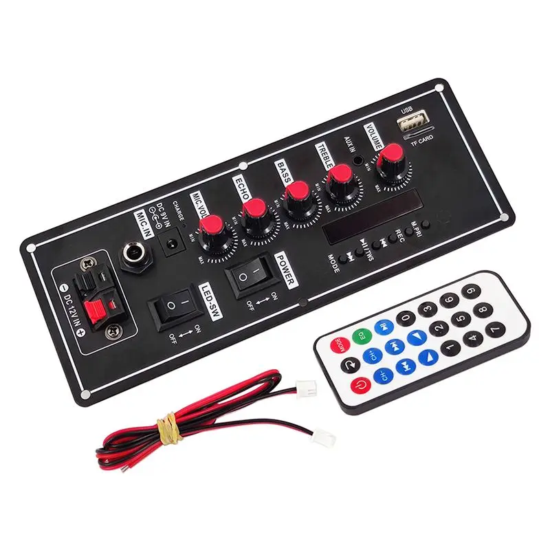 [N82R] 7.4V Amplifier Board Square Dance 2X10W Speaker Amplifier Support Bluetooth AUX U-Disk 5-8Inch Speaker DIY Home Theater