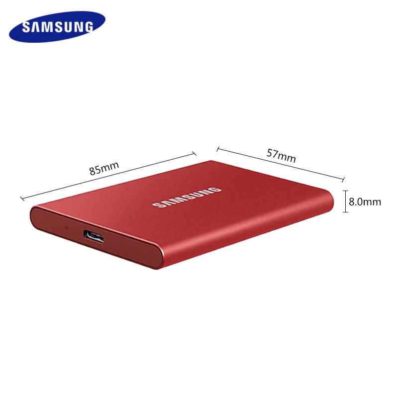Original SAMSUNG SSD USB 3.2 Type-C T7 1TB 2TB Portable Solid Stade Drive Nvme Hard Disk Flash 1050MB/s Software Encryption PSSD