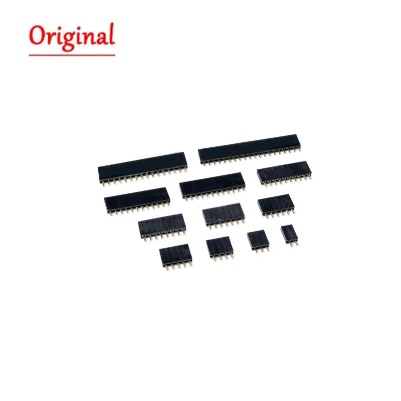 10PCS 2.54MM Pitch Single Row Female 2~40P PCB socket Board Pin Header Connector Strip Pinheader 2/3/4/6/10/12/16/20/40Pin