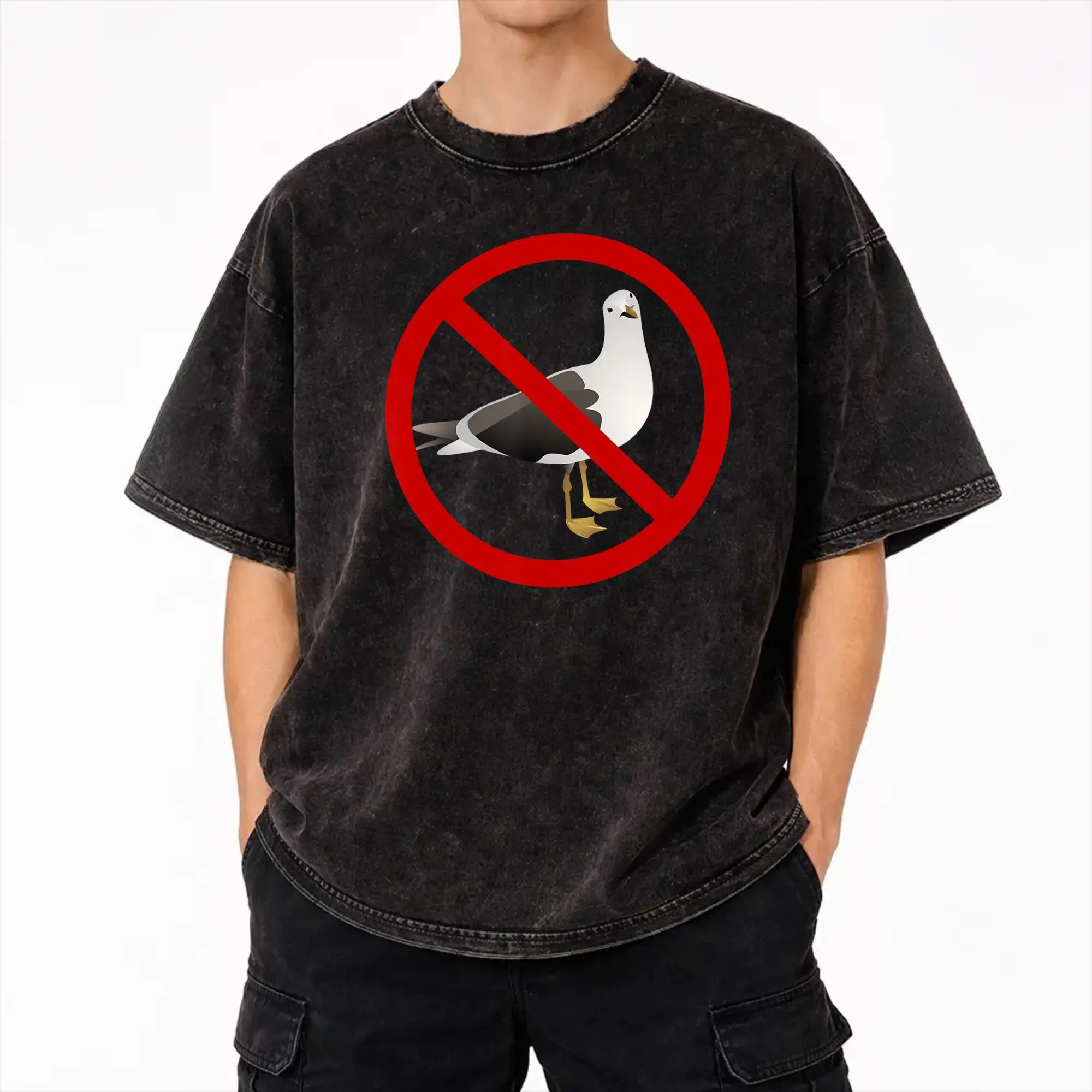 Summer I Hate Seagulls  Washed T Shirt Merch Harajuku T-Shirt  Men Women Tee