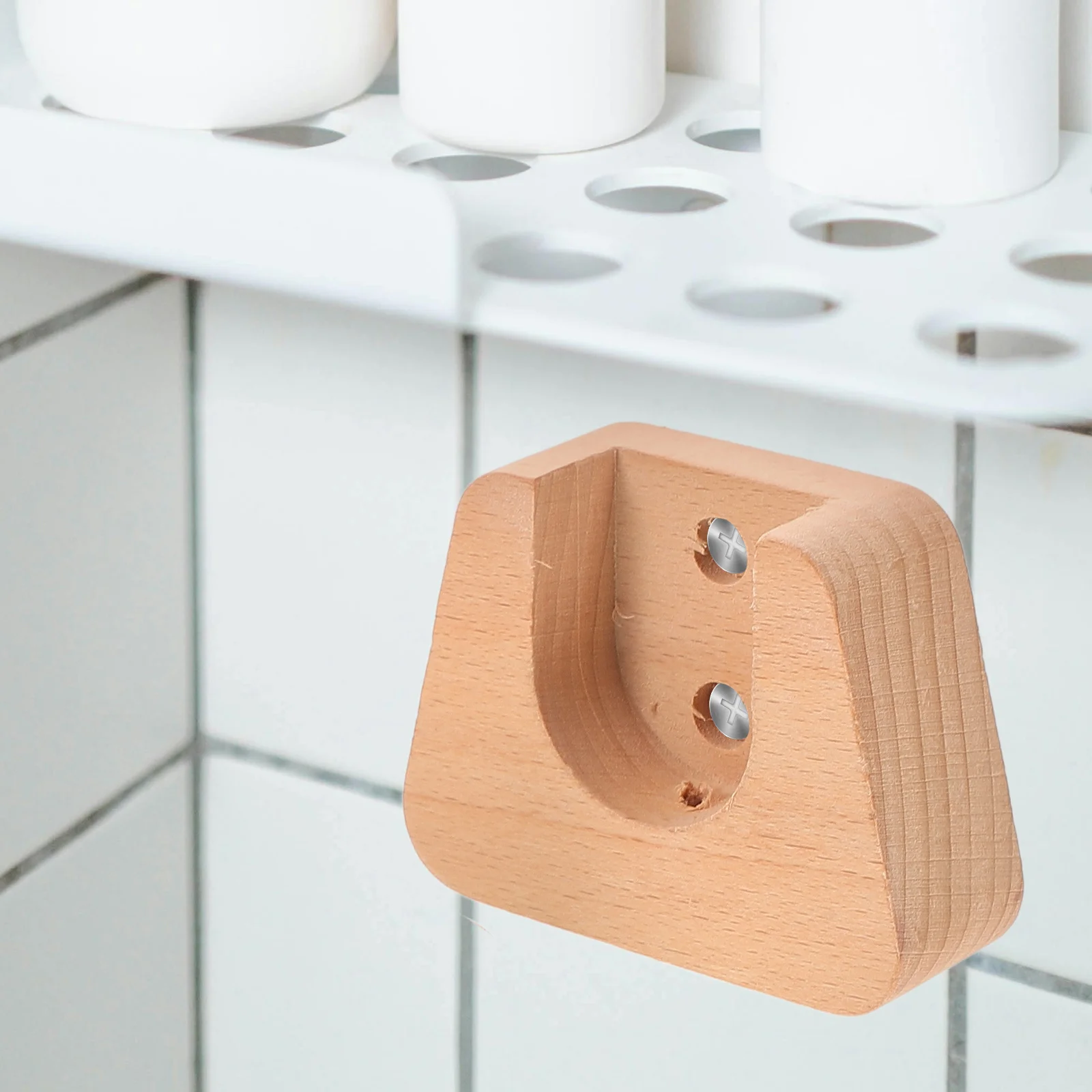 

2pcs Wooden Curtain Rod Brackets Heavy Duty Closet Rod Support Bracket For Wall Wardrobe Shower Pole Holders Warping