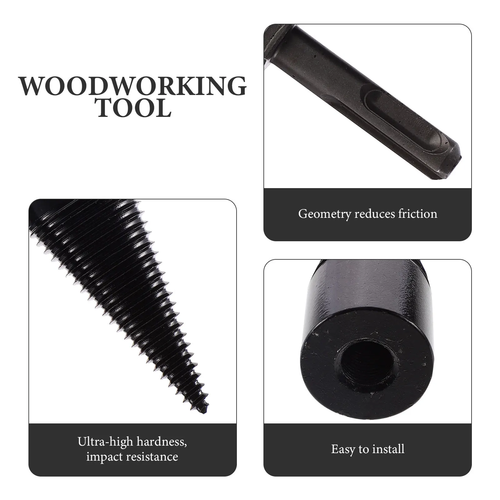 

1Set Wood Splitter Drill Bit Firewood Carbon Steel Log Splitter Cone Wood Splitting Drill Bit Woodworking Tool