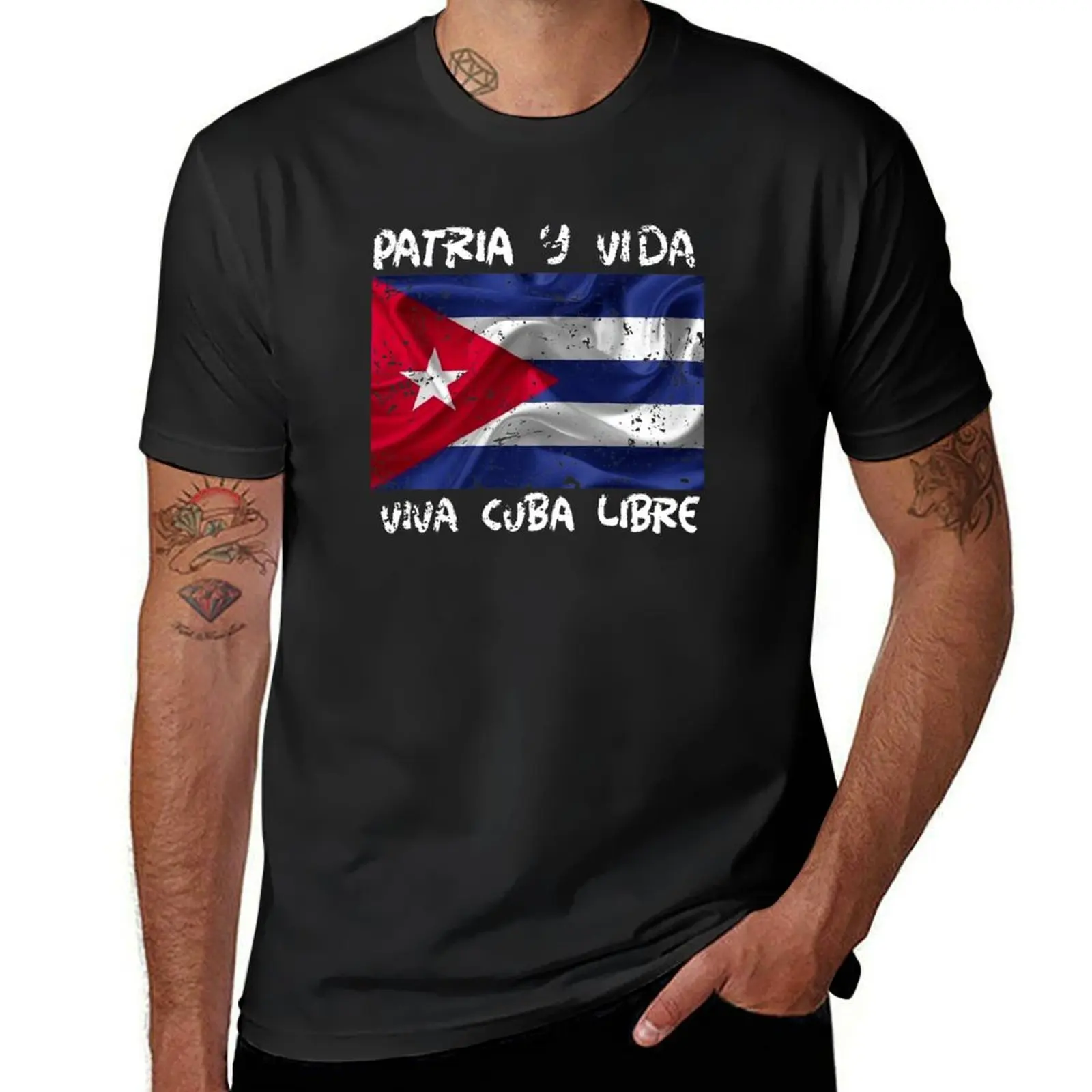 PATRIA Y VIDA - VIVA CUBA LIBRE. YA SE ACAB?. T-Shirt korean fashion Aesthetic clothing Men's t-shirts