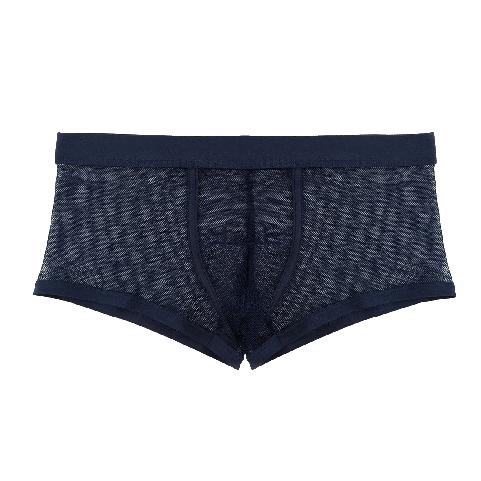Bóxer de malla de encaje transparente para hombre, ropa interior Sexy, calzoncillos transpirables, cómodos, bragas Cueca