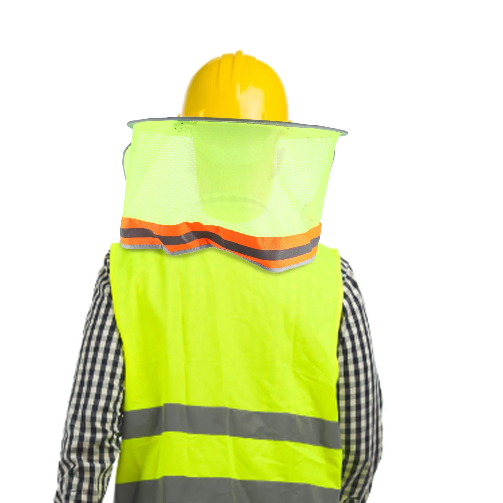 2Pcs Hardhat Sunshade Full Brim Reflective Neck Protector Breathable Mesh High Visibility Safety Accessory