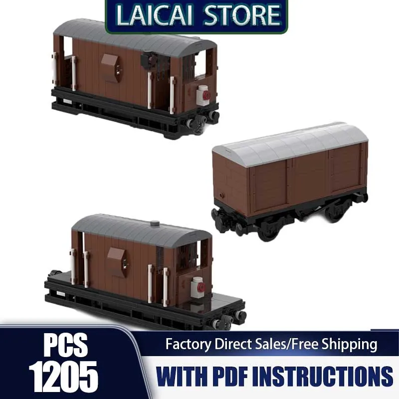 Model pociągu kolejowego Moc Klocki konstrukcyjne Brytyjski wagon towarowy Technologia Klocki do składania Prezent na święta Zabawka