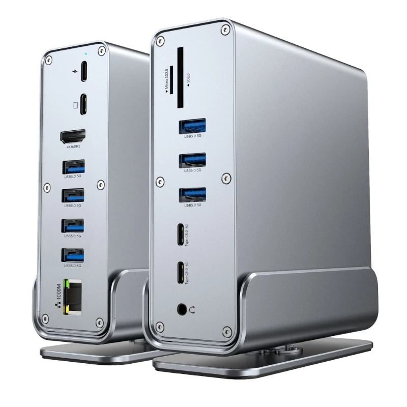 Multifunctional 15 In 1 USB C Adapters With 4K HDTV 100WPD Charging Ethernet And Fast Speed Data Transfer