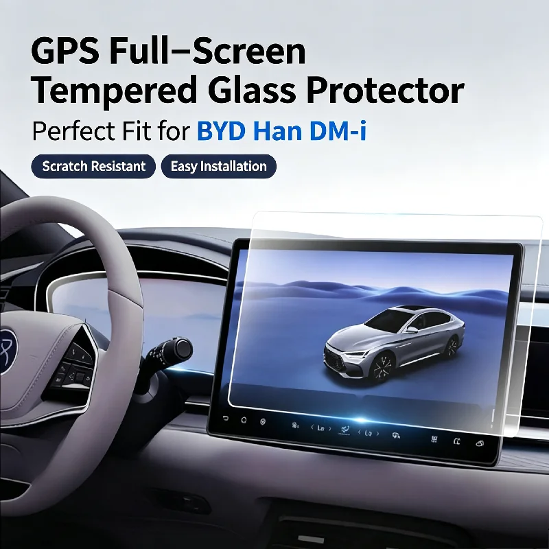 For 25 models of BYD Han DM-i Smart Driving Edition center console display full glass tempered high-definition anti-scratch film