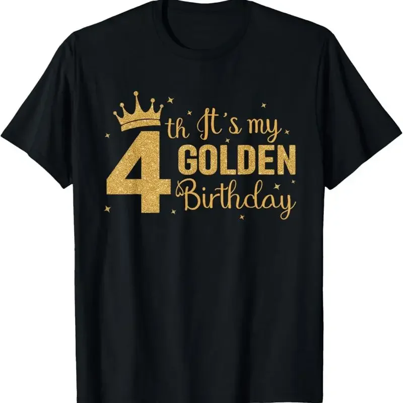It'S My 4Th Golden Birthday 4 Year Old Bday Kids Born 2020 T Shirt