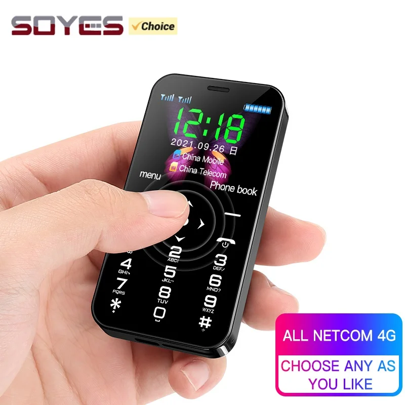 SOYES D13 Mini 4G Mobile Phone 1.77inches Dual SIM Card LED Flashlight Type-C 900mAh Capacitive Touch Button Cellphone