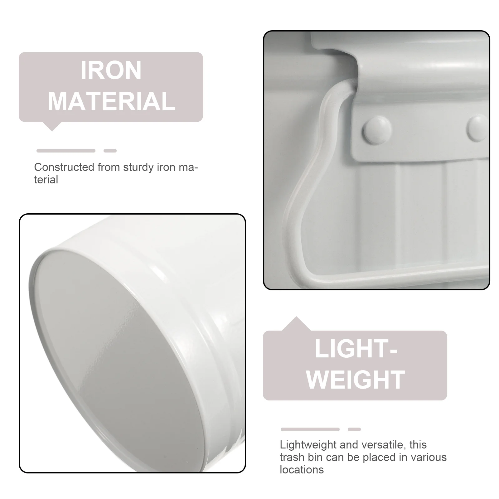 

Desktop Garbage Bin Metal Small Trash Can with Lid Compact Table Waste Bin Flower Pot Office Home Use Trash Can