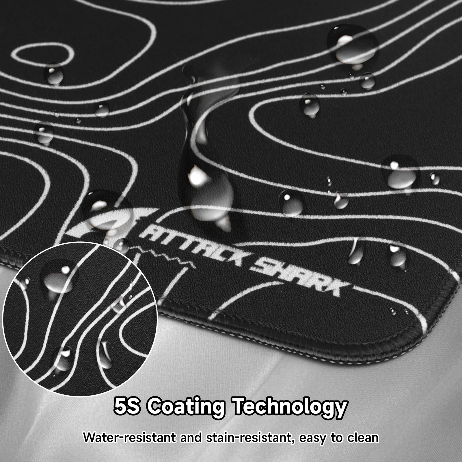 ATTACK SHARK CM02PRO Large Gaming Mouse Pad, Water Resistant Coating Large Mouse Mat, Fine Sand-Like Texture Surface view 4