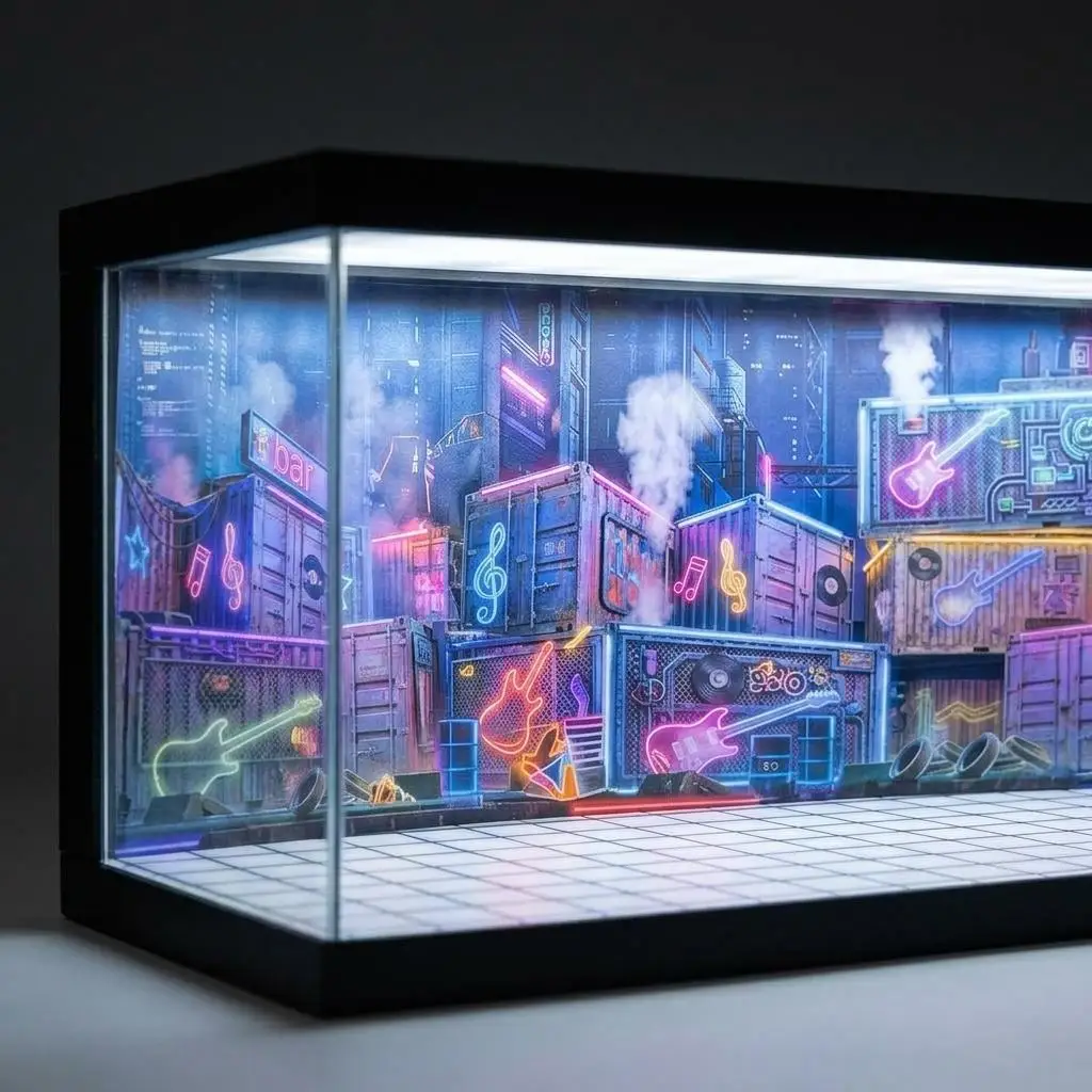 

1/64 Scale Model Car Display Case for Collection Present Storage Tabletop Decor Diecast Garage Model LED Lighting for Collectors