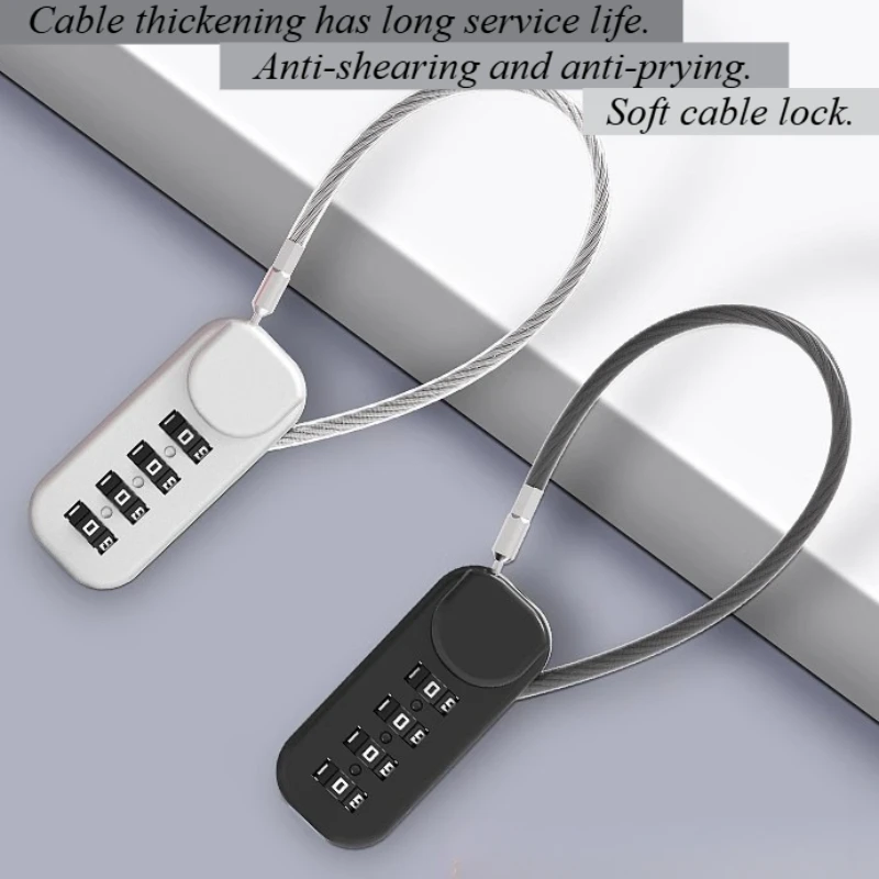 Spring Coil Tali Kawat Baja Kunci Kata Sandi Ransel Koper Tas Pena Gembok Mini Kunci Elektronik Pintar