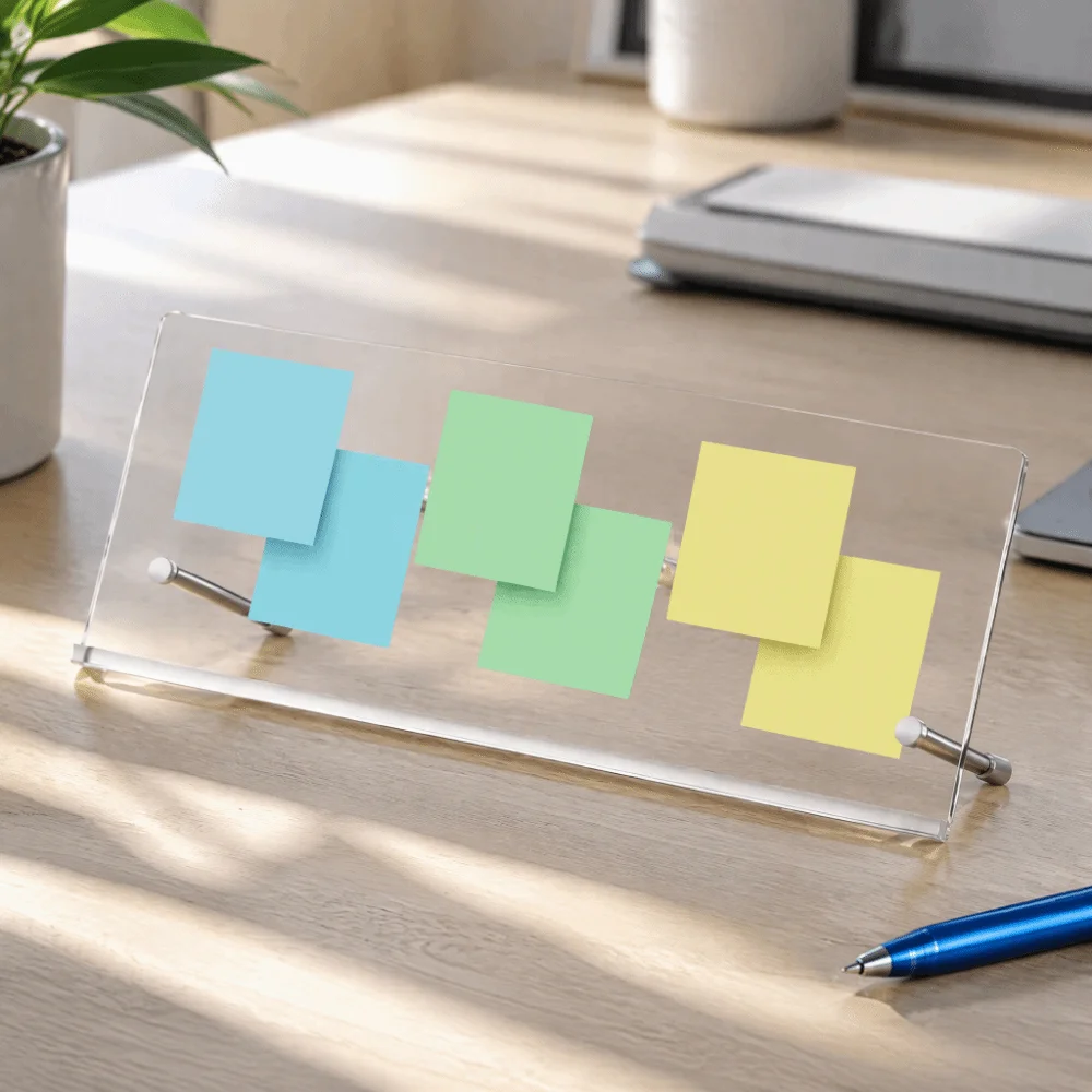 Adhesive-Free Monitor Memo Board Movable Durable Memo Board Holder Space-Saving Reusable Sticky Note Holder Office Use