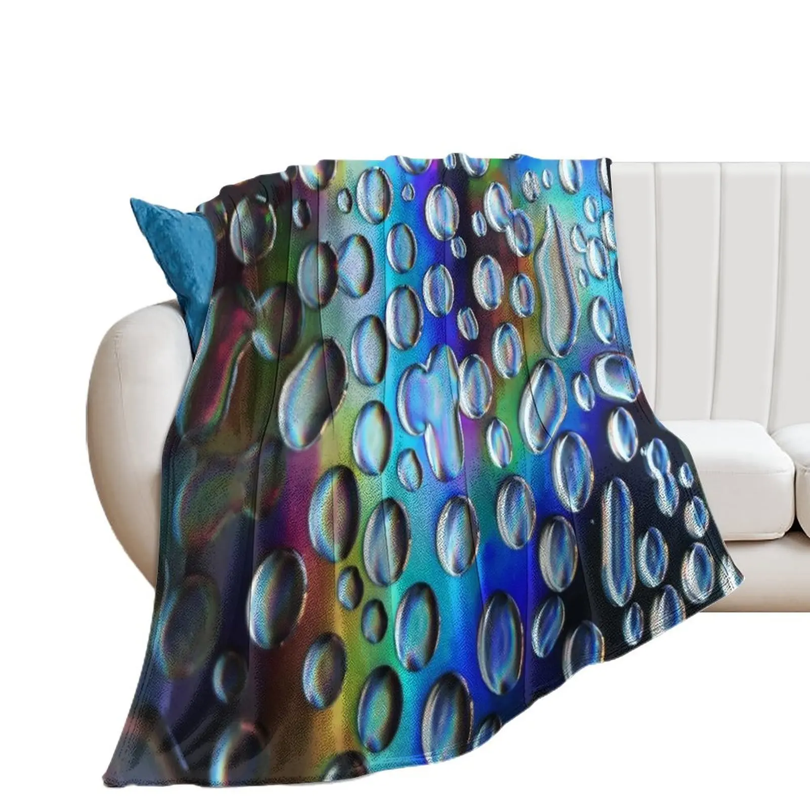 

Black Holo Drips Throw Blanket Plaid on the sofa Bed covers Blankets