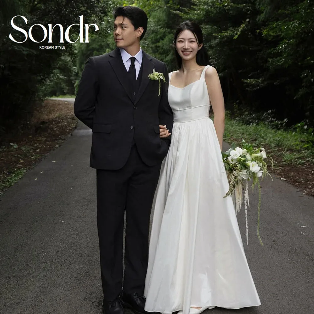 Sondr Customized Simple Korean Wedding Dresses Sleeveless A Line Bridal Evening Party Dress Prom Gown Wedding Snap Wear 2026