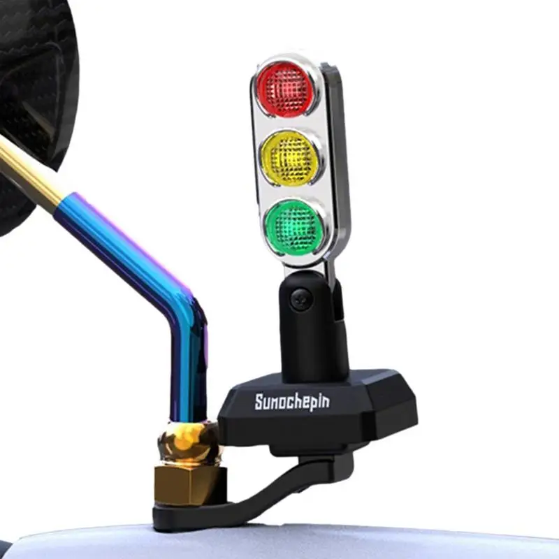 Motorcycle Traffic Light Lamp Helmet Decorate Traffic Lights Adjustable Mini Stop Warning Signal Light For Motorcycle Handlebar