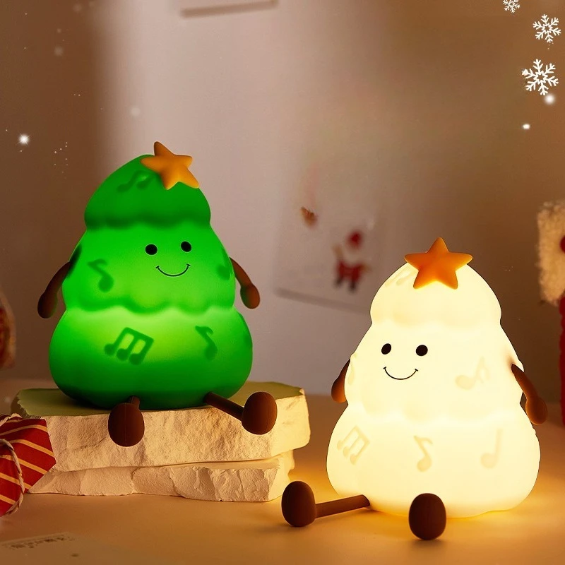 

Силиконовый держатель для телефона с ночником в виде рождественской елки с трехуровневым затемнением, разрешением по времени, креативный и интересный новый дизайн