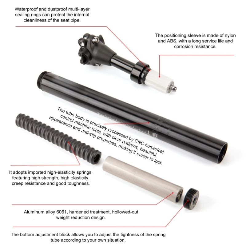 

Легкая весовая подвеска Seatpost Shock Abslibers Tube Tub