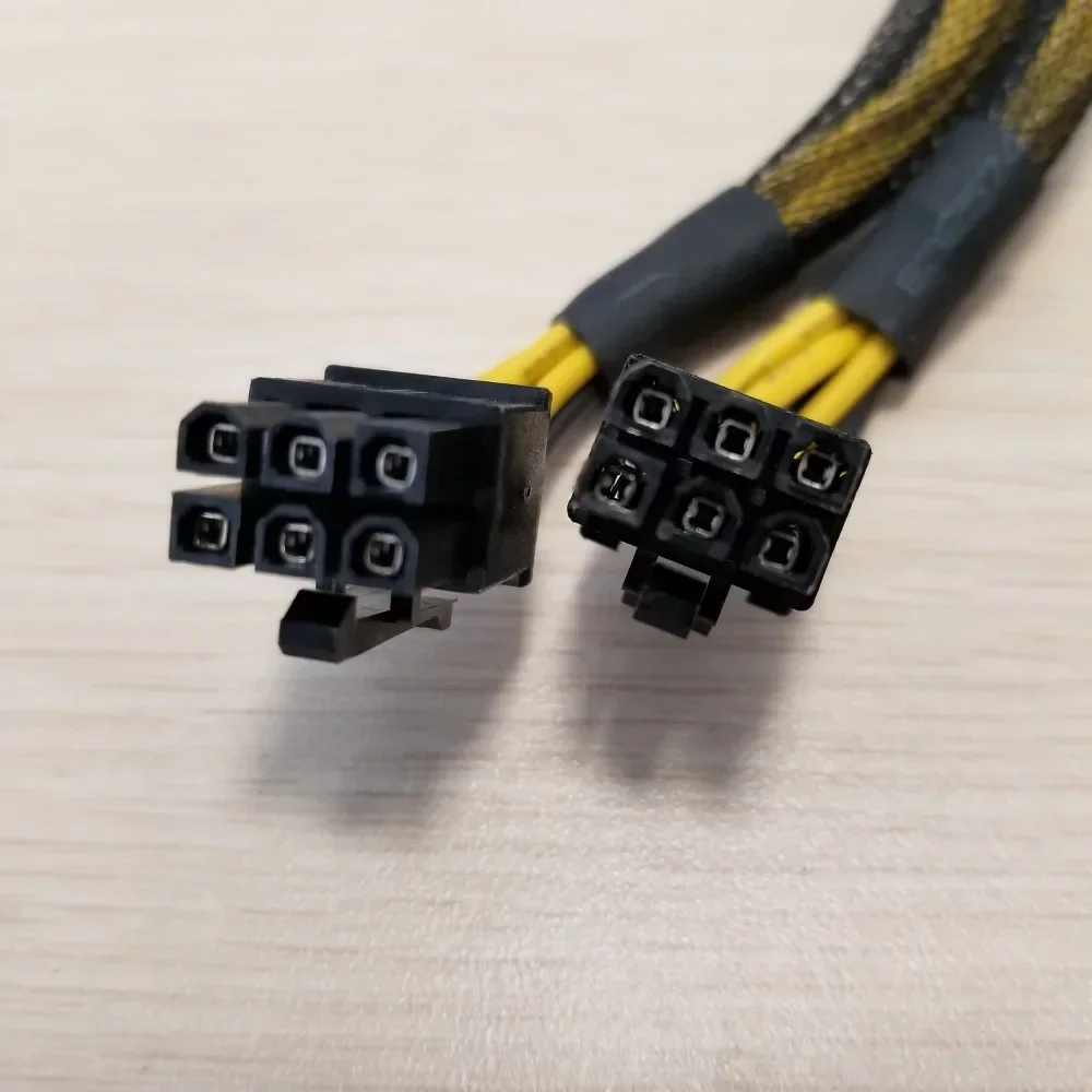Cabo de extensão de energia macho 6pin, cpu 8pin fêmea para placa gráfica dupla 6pin com capa de rede 20cm