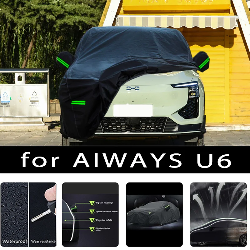 

For AIWAYS U6 Car Covers Outdoor Waterproof Sun Rain Snow Protection UV Auto Cover 190T Car Protective Full Covers