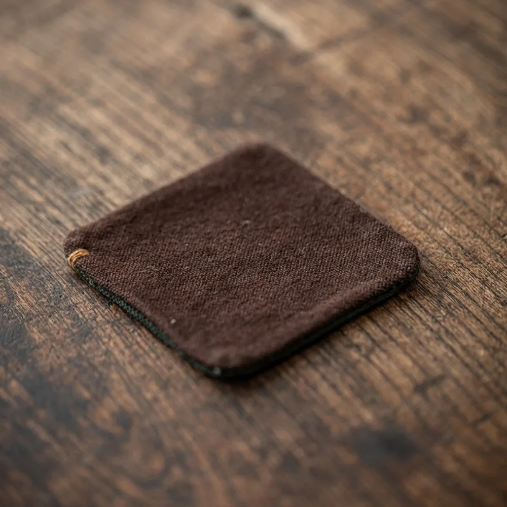 Hand-Sewn Teacup Pad Tie-Dye Zen Grass And Wood Heat Insulation Pad Square/Hexagon Heat Resistant Tea Space Cup Pad