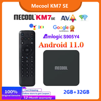 Mecool KM7 SE TV Box Android 11 ATV Google Certified DDR4 2GB RAM 32GB 4K USB2.0 Dual Wifi BT5.1 Support AV1 Youtube 4K