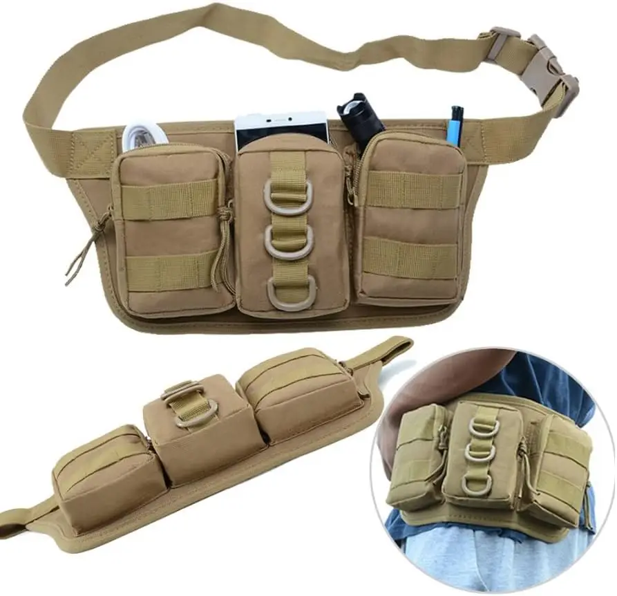 Waterproof Oxford Men Fanny Pack Tactical Military Army Waist Bag Hiking Outdoor Camping Shoulder Bum Belt Bum Sport Waist Bags