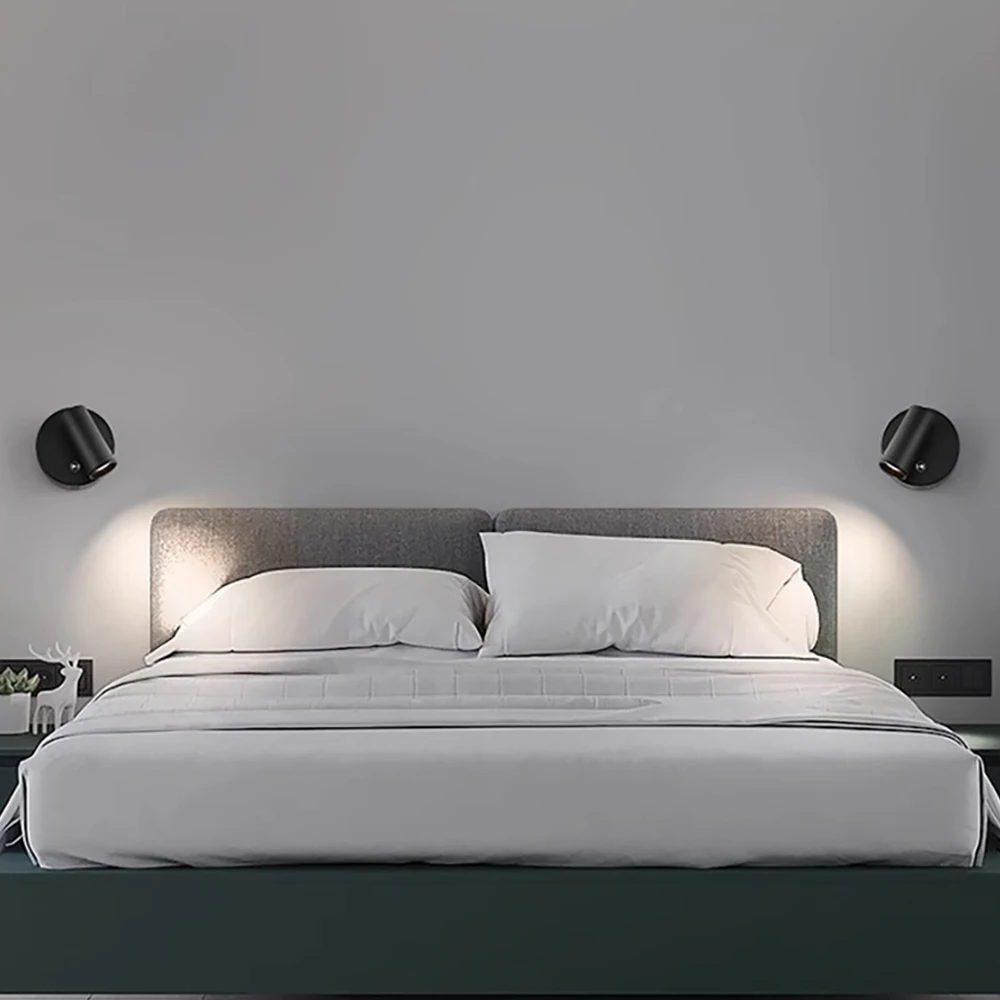 LED light magnetic type-C rechargeable wall light spotlight wireless no wiring no punch reading light bedroom bedside light