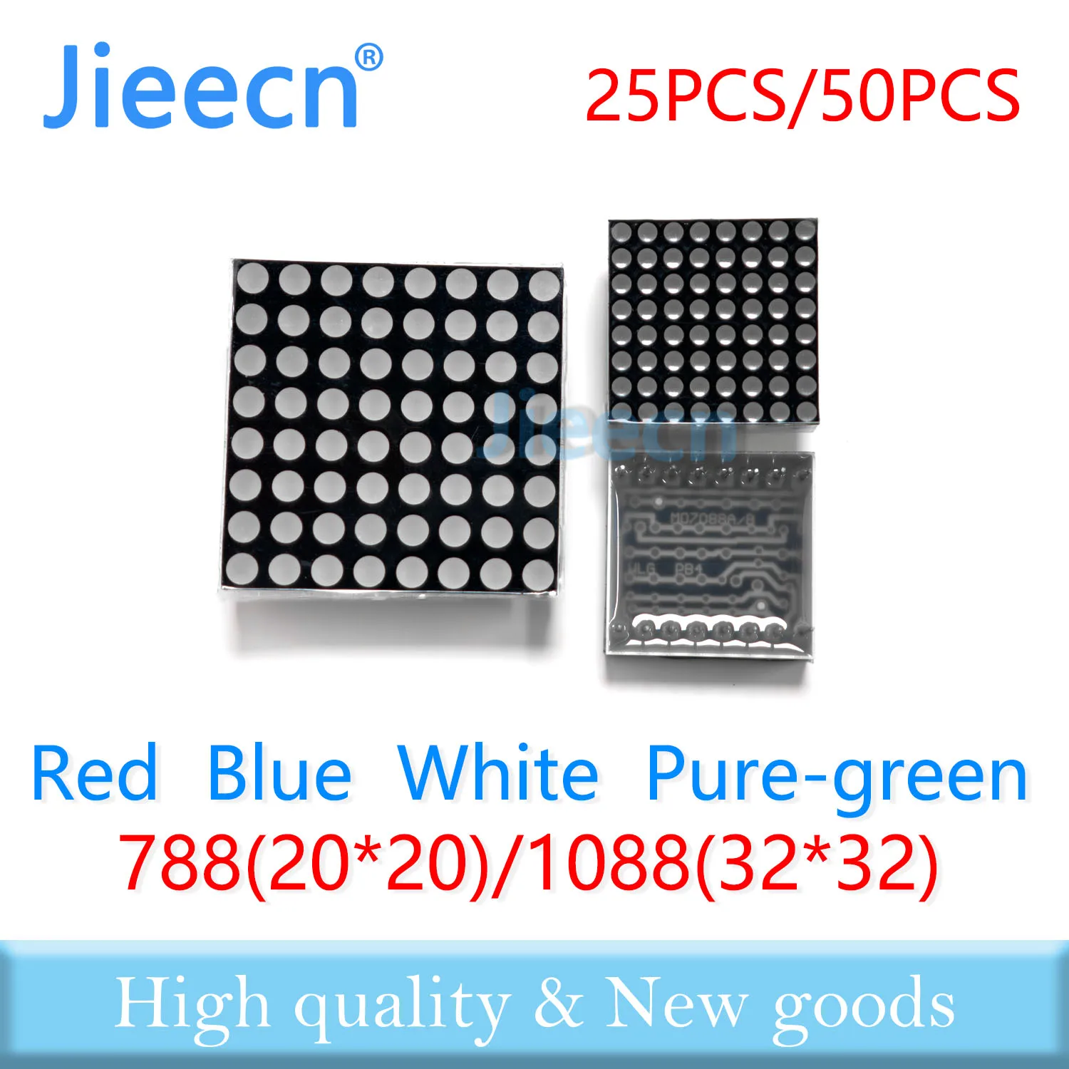 25PCS 50PCS Pure Green Red Blue White 788 1088 8x8 1.9mm 3mm 20x20mm 32x32mm 788AS 788AB 788AW 788AGG Dot Matrix LED Displays