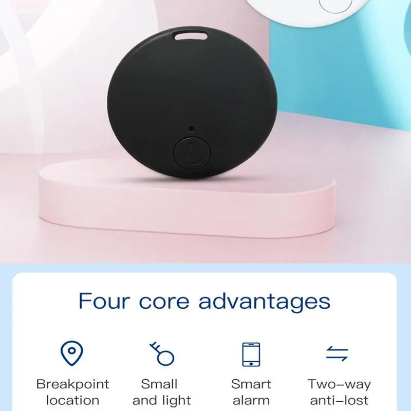 Mini Round GPS Locator Anti-lost Alarm Wallet Keychain Smart Tag Blue Tooth Tracer Key Chain Dog Pet Tracker Key Finder