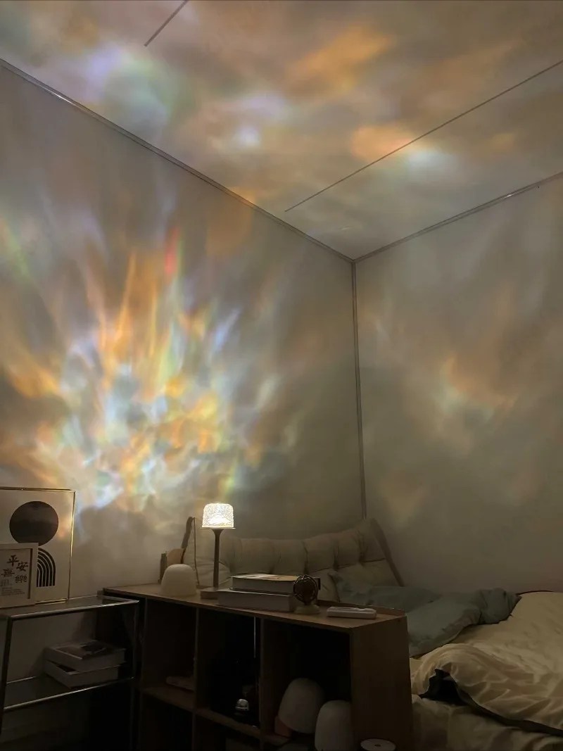 Mushroom Table Lamp with Water Ripple Projection Atmosphere Lights Hotel Bar Bedroom Living Room Desk Lamp Decorative Lighting