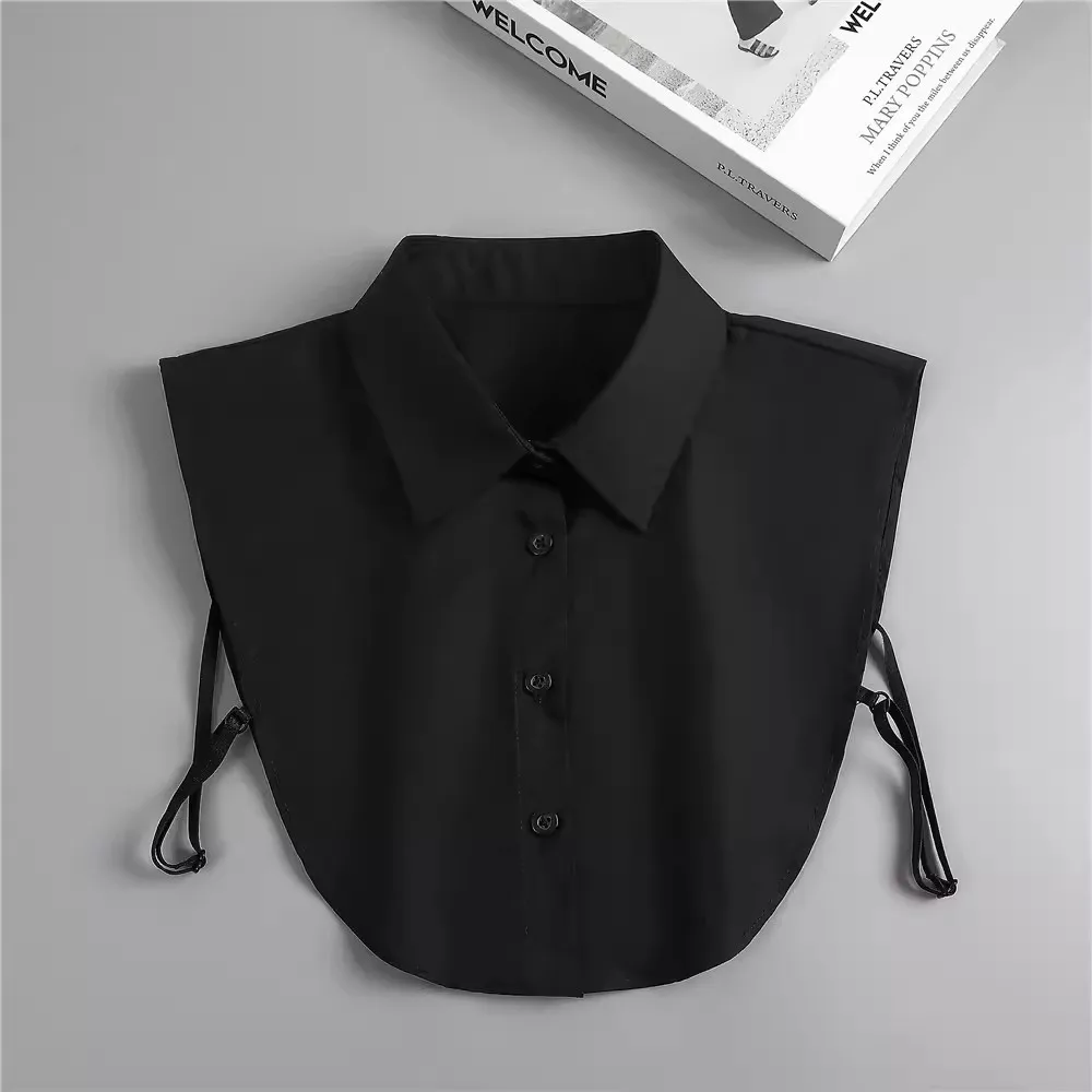 Women Cotton Fake Collar Half Shirt Detachable Sweater decoration Dickey Collar False Lapel Blouse Top office lady Clothes