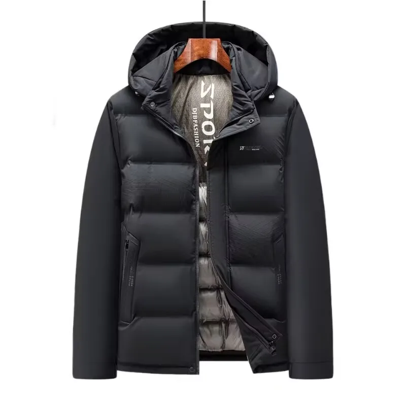 

2025New Mens Warm Winter Jacket 2025 New Thick Soft Down Coat for Dad Hooded Padded Parka with Windproof Cold Weather Protection