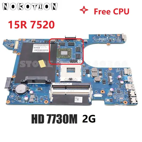 NOKOTION CN-04P57C 4P57C 04P57C For Dell Inspiron 15R 7520 5520 Laptop Motherboard QCL00 LA-8241P HM77 DDR3 HD7730M 2GB Free CPU