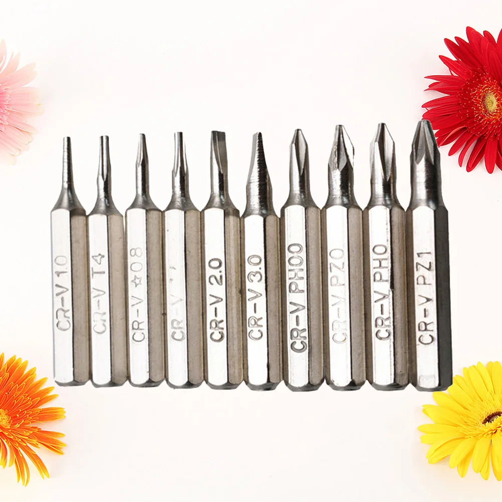 

10PCS Practical Cross Shape Word Shape Plum Head Small Batch Head Set Silver bit set bit set bit set screwdriver