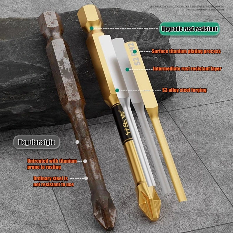 PH2 Magnetic Screwdriver Bits with Magnetizer 25-150 mm Non-slip Hex Shank Impact Drill Bit Multiple Sizes For Various Scenarios