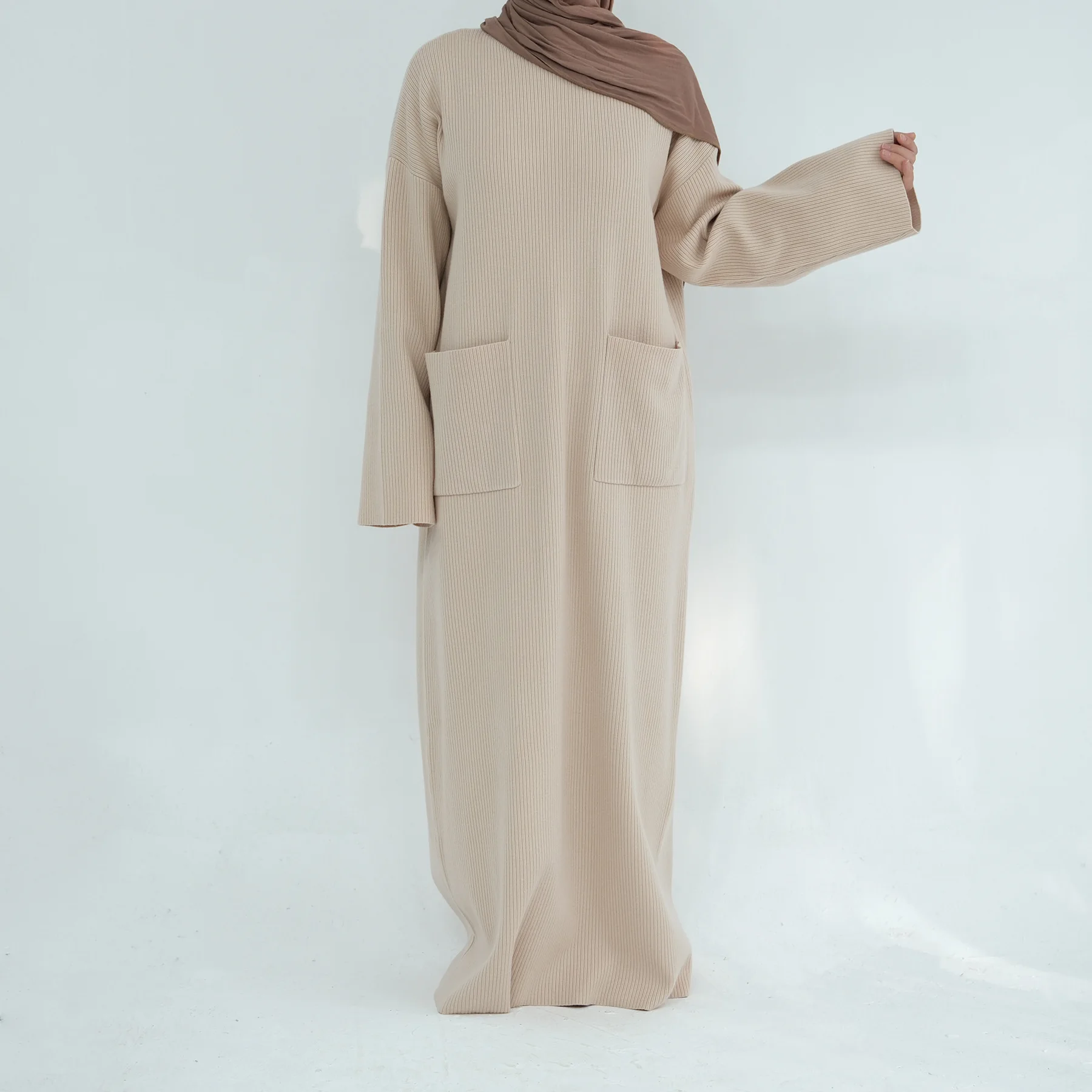 Abaya musulmane pour femmes, robe musulmane, caftan de prière de Dubaï, robes longues, vêtements islamiques, pull uni, Ramadan, Eid