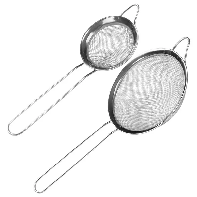 Fine Mesh Strainers Stainless Steel Colanders and Sifters With Long Handle for Food Coffee Tea Rice Noodles Oil Kitchen gadgets