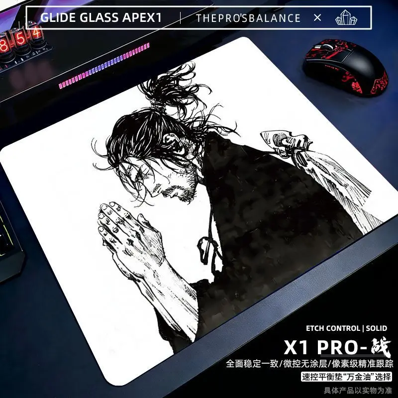 Glass Anime Mouse Pad Glass Mouse Pad Gaming Pad Smooth Frosted Surface Waterproof Desk Tempered Multiple 45x40 Size Optional