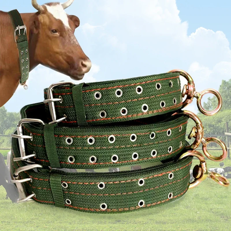 Strong Durable Belay Tie Adjustable Cattle Collar Cow Hauling Collar Livestock Feeding Supply Canvas Belt Veterinary Equipment