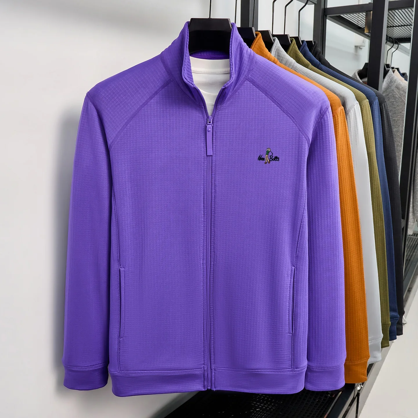 Luxusmarke Herren Jacke Designer neue Mode raffinierte Cartoon Muster Golf Freizeit weiche Komfort Reißverschluss Mantel – Detail 14
